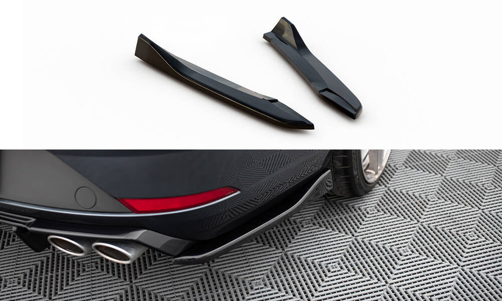Heck Ansatz Flaps Diffusor V.3 passend für Seat Leon Cupra Mk3 FL Sportstourer schwarz Hochglanz – Ansicht 2