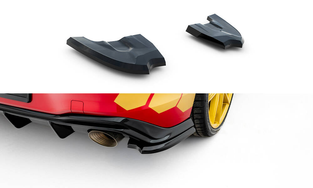 Heck Ansatz Flaps Diffusor V.4 passend für VW Golf GTI Clubsport Mk8 Facelift schwarz Hochglanz – Ansicht 2