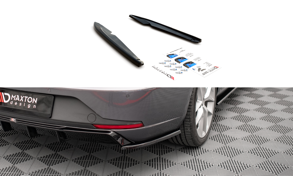 Heck Ansatz Flaps Diffusor V.2 passend für Seat Leon FR Sportstourer Mk3 schwarz Hochglanz – Ansicht 2