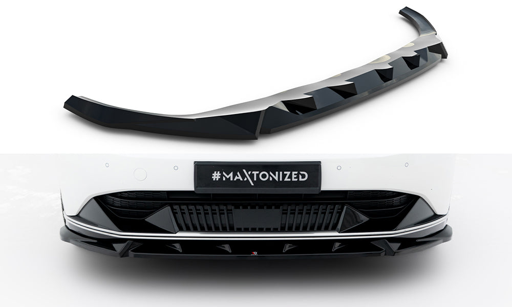 Street+ Spoilerlippe Front Ansatz passend für Kia EV6 Mk1 schwarz Hochglanz – Ansicht 2