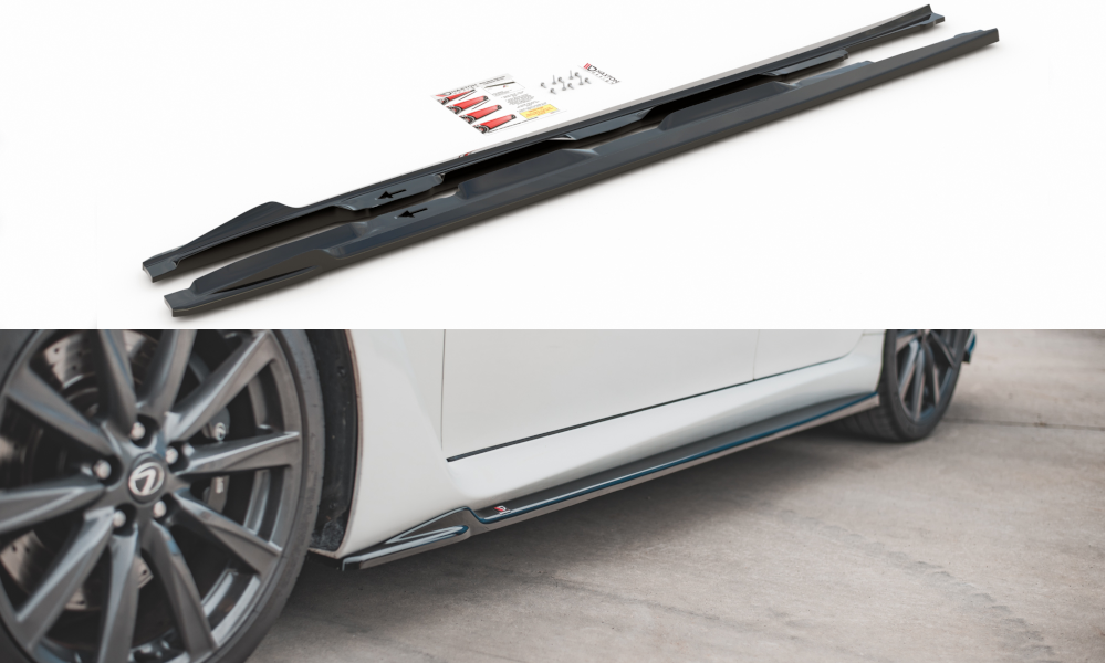 Street+ Seitenschweller Leisten passend für Lexus IS F Mk2 schwarz Hochglanz – Ansicht 2