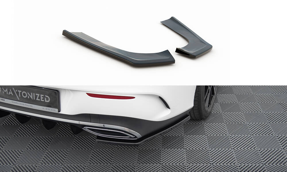 Heck Ansatz Flaps Diffusor passend für Mercedes-Benz CLA  AMG-Line X118 schwarz Hochglanz – Ansicht 2