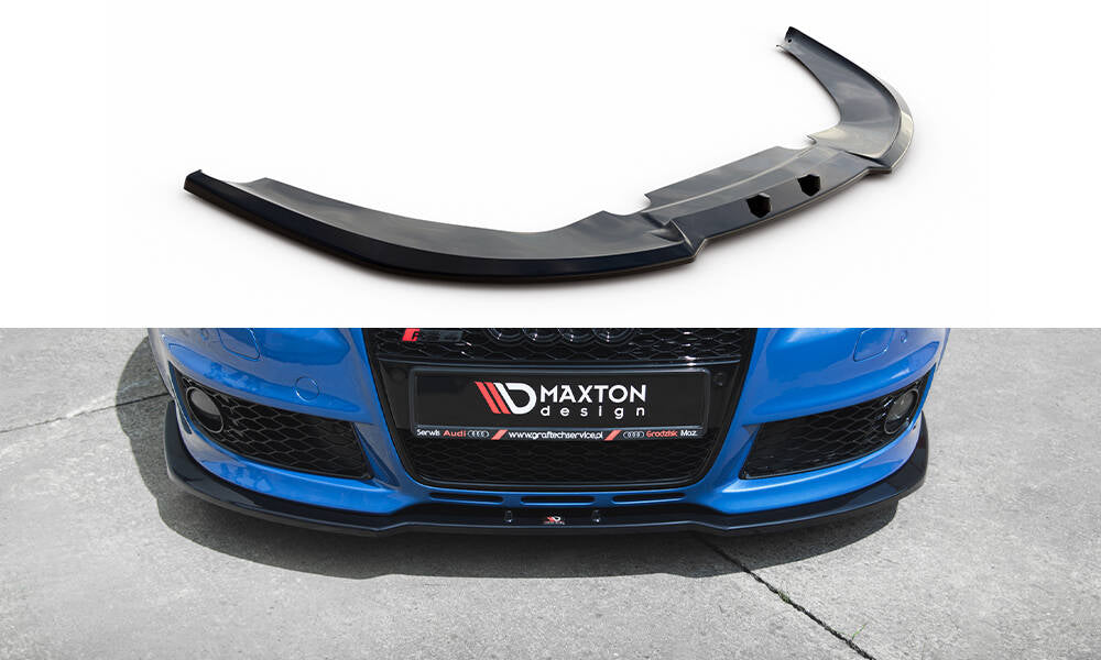 Street+ Spoilerlippe Front Ansatz V.2 passend für Audi RS4 B7 schwarz Hochglanz – Ansicht 2