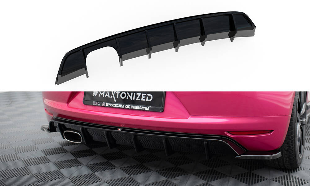 Diffusor Heck Ansatz V.1 passend für VW Scirocco Mk3  schwarz Hochglanz – Ansicht 2