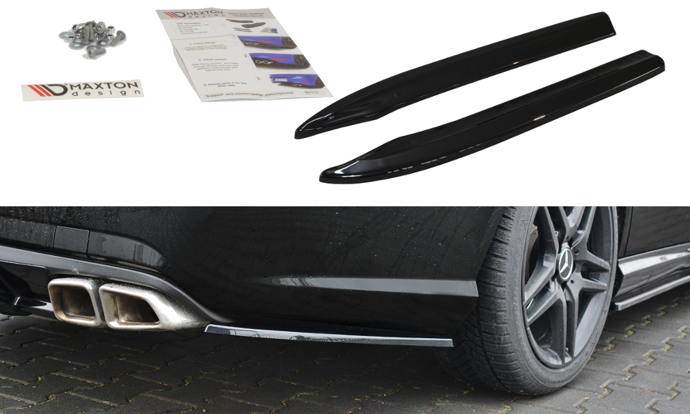 Heck Ansatz Flaps Diffusor passend für Mercedes-Benz E63 AMG W212  schwarz Hochglanz – Ansicht 2