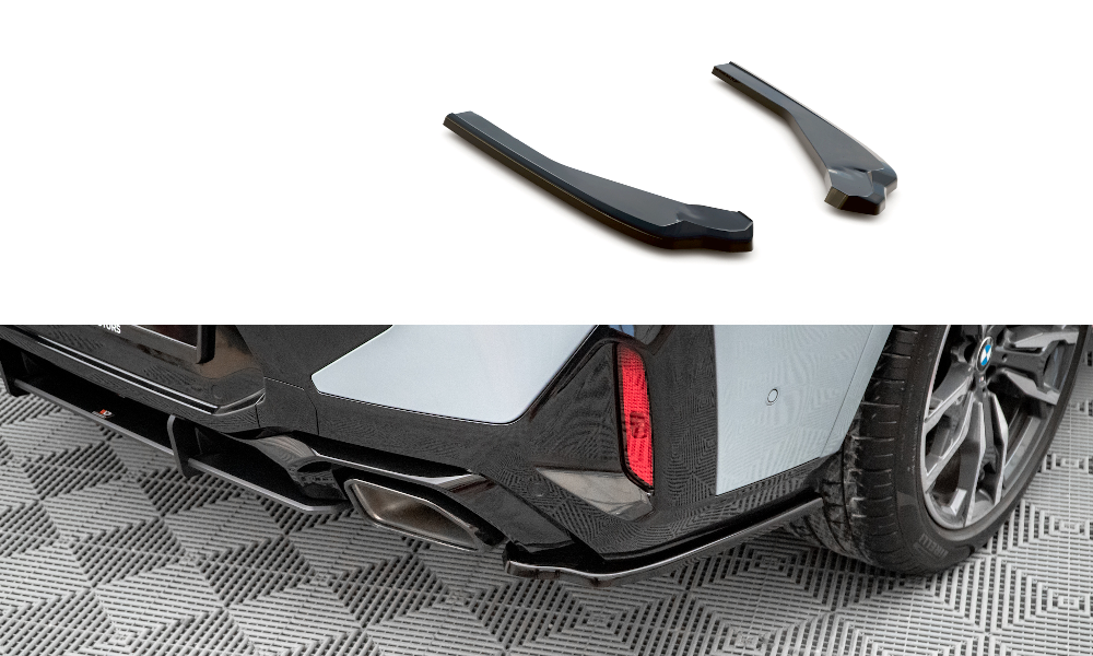 Heck Ansatz Flaps Diffusor passend für BMW X4 M-Paket G02 Facelift schwarz Hochglanz – Ansicht 2
