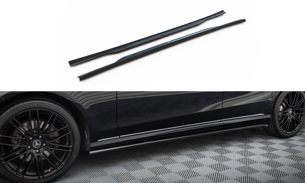 Street+ Seitenschweller Leisten passend für Mercedes-Benz E W212 Facelift schwarz Hochglanz – Ansicht 2