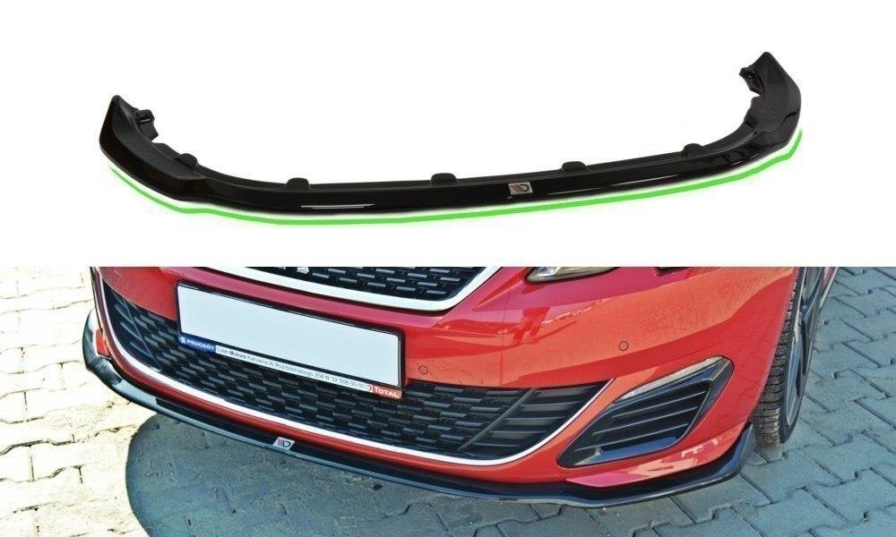 Street+ Spoilerlippe Front Ansatz passend für v.1 PEUGEOT 308 II GTI schwarz Hochglanz – Ansicht 2