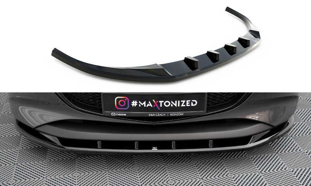 Street+ Spoilerlippe Front Ansatz V.1 passend für Mazda 3 Mk4 schwarz Hochglanz – Ansicht 2