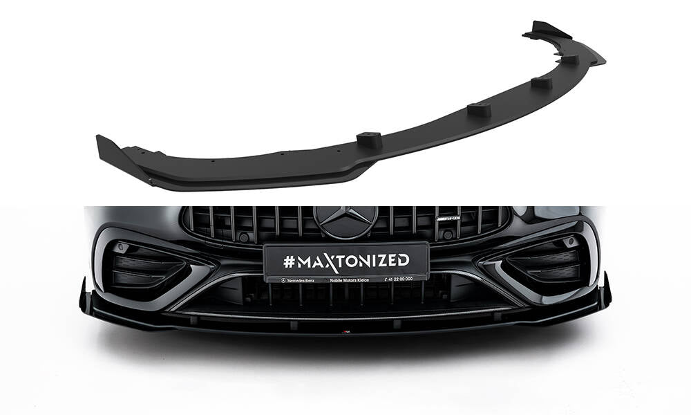 Street Pro Street+ Spoilerlippe Front Ansatz + Flaps passend für Mercedes-AMG CLE 53 C236 schwarz Hochglanz – Ansicht 2