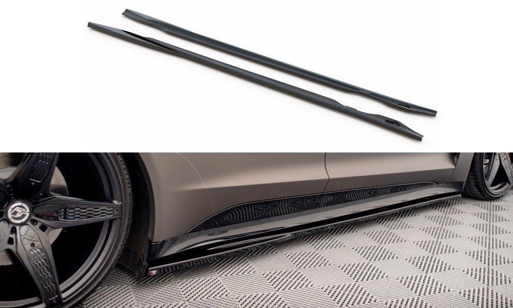 Street+ Seitenschweller Leisten passend für V.1 passend für Audi e-Tron GT / RS GT Mk1 schwarz Hochglanz – Ansicht 2