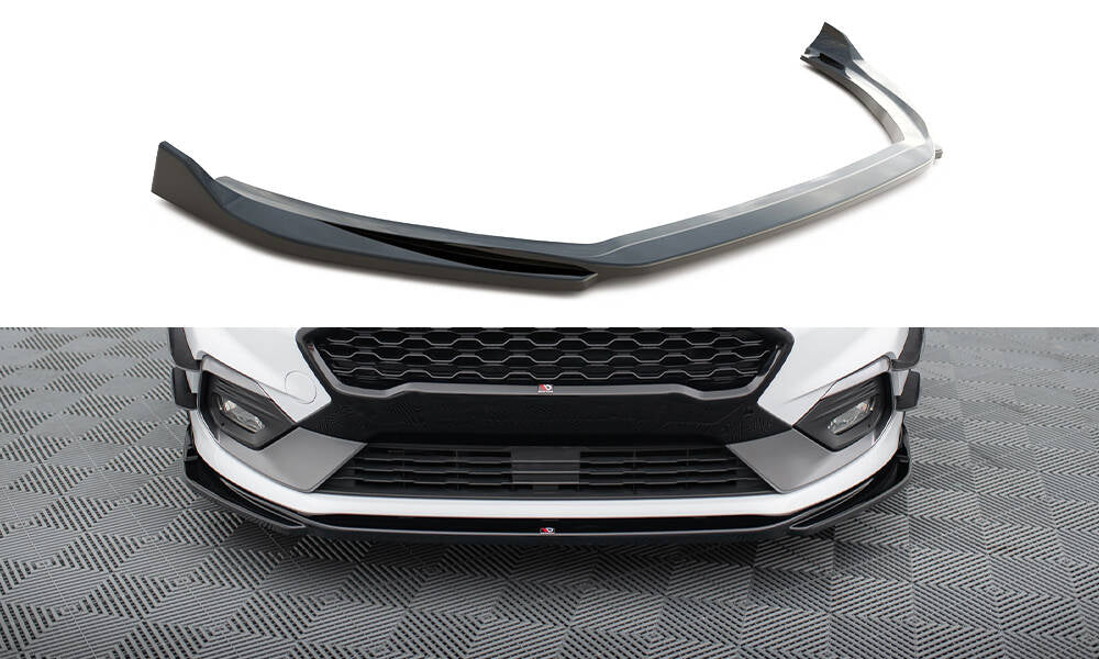 Street+ Spoilerlippe Front Ansatz V.4 passend für Ford Fiesta Mk8 ST / ST-Line schwarz Hochglanz – Ansicht 2