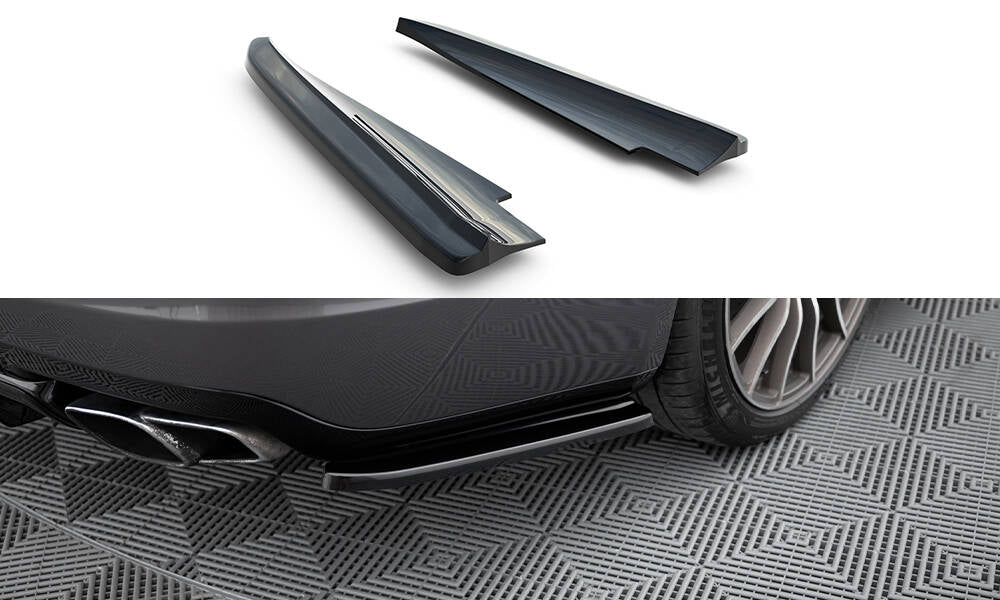 Heck Ansatz Flaps Diffusor passend für Maserati Quattroporte Mk6 schwarz Hochglanz – Ansicht 2
