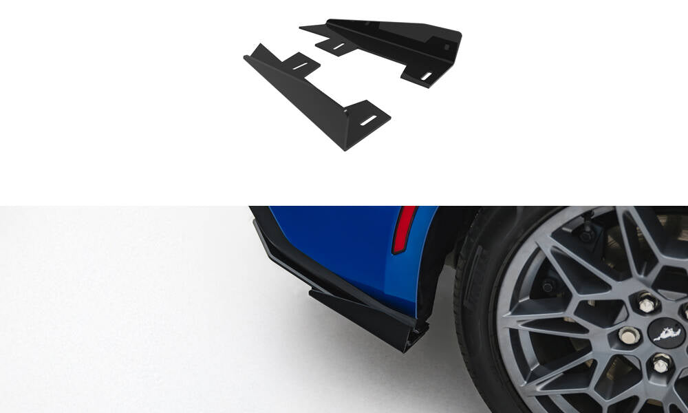 Hintere Seiten Flaps passend für Ford Mustang GT Mk7 schwarz Hochglanz – Ansicht 2
