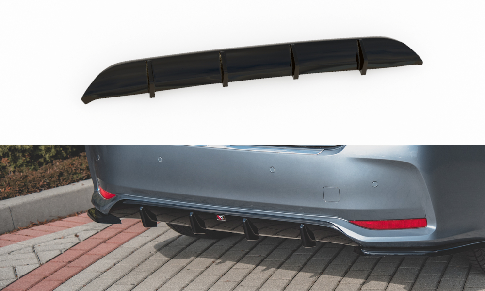 Diffusor Heck Ansatz passend für Toyota Corolla XII Limousine schwarz Hochglanz – Ansicht 2