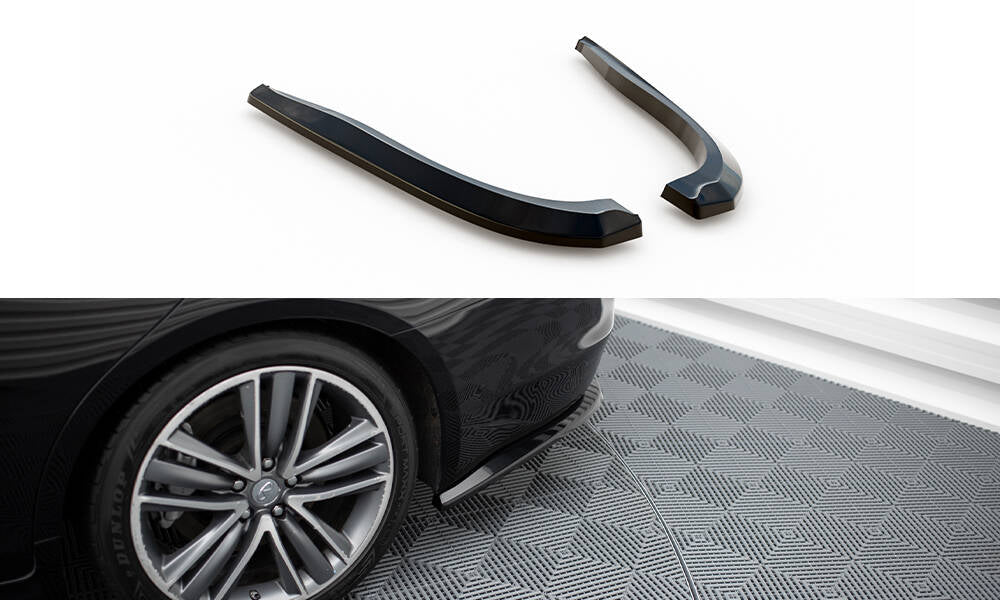 Heck Ansatz Flaps Diffusor V.2 passend für Infiniti Q50 S Mk1 schwarz Hochglanz – Ansicht 2