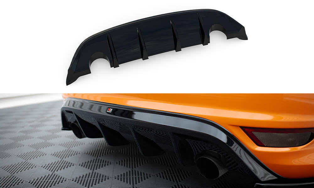 Diffusor Heck Ansatz passend für Ford Focus ST Mk2 FL schwarz Hochglanz – Ansicht 2
