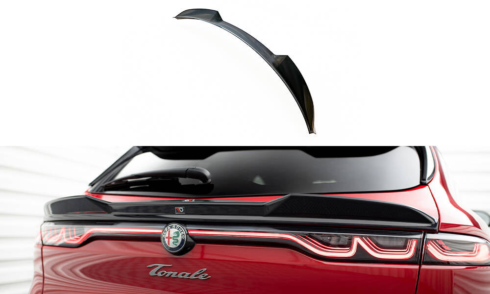 Niedriger Heckspoiler Lippe 3D Alfa Romeo Tonale Mk1 schwarz Hochglanz – Ansicht 2