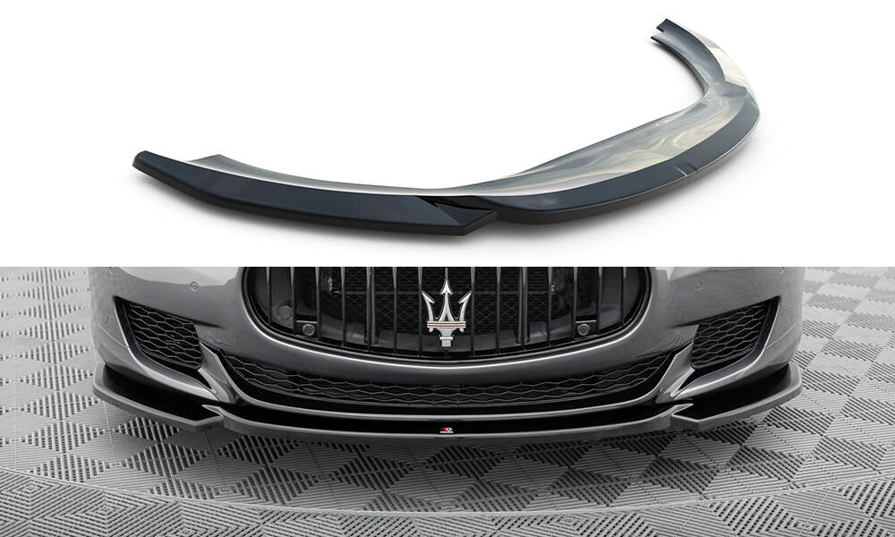 Street+ Spoilerlippe Front Ansatz passend für Maserati Quattroporte Mk6 schwarz Hochglanz – Ansicht 2