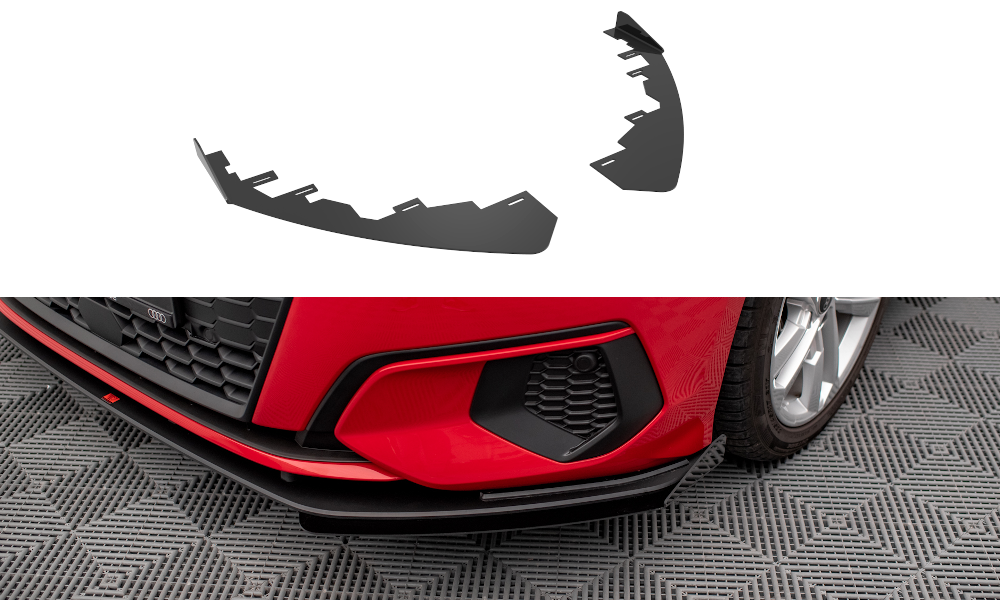 Front Stoßstange Flaps passend für Audi A3 8Y schwarz Hochglanz – Ansicht 2