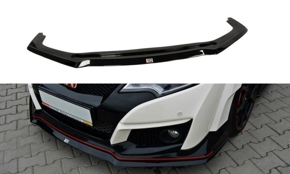 Street+ Spoilerlippe Front Ansatz passend für v.2 HONDA CIVIC IX TYPE R schwarz Hochglanz – Ansicht 2