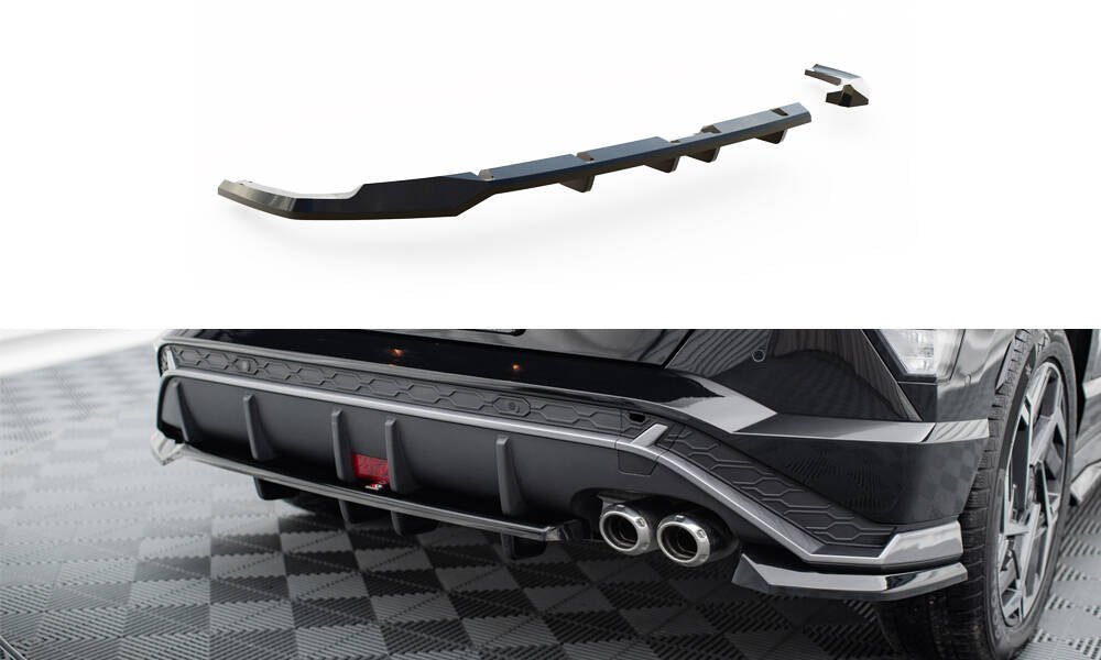 Street+ Mittlerer Diffusor RACE passend für Hyundai Kona N-Line Mk2 schwarz Hochglanz – Ansicht 2