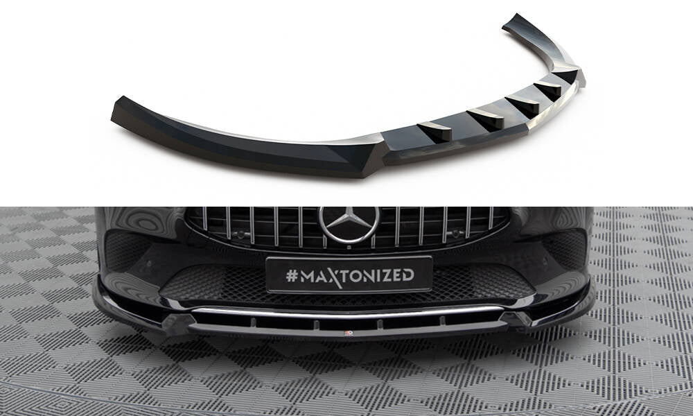 Street+ Spoilerlippe Front Ansatz V.2 passend für Mercedes-Benz CLA C118 schwarz Hochglanz – Ansicht 2