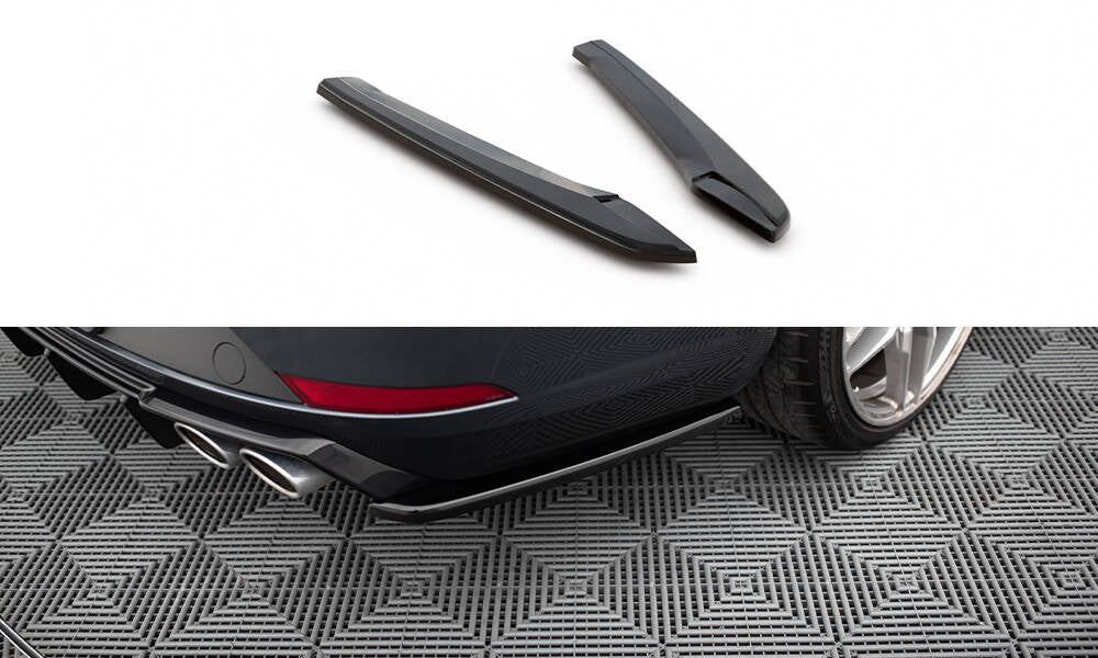 Heck Ansatz Flaps Diffusor V.2 passend für Seat Leon Cupra Mk3 FL Sportstourer schwarz Hochglanz – Ansicht 2