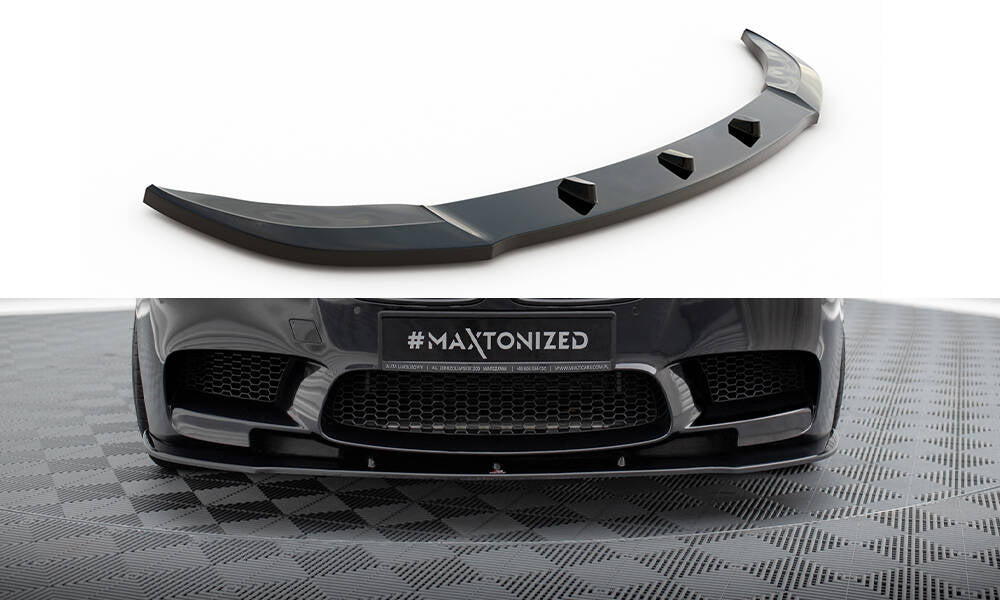 Street+ Spoilerlippe Front Ansatz passend für BMW M5 F10/ F11 schwarz Hochglanz – Ansicht 2