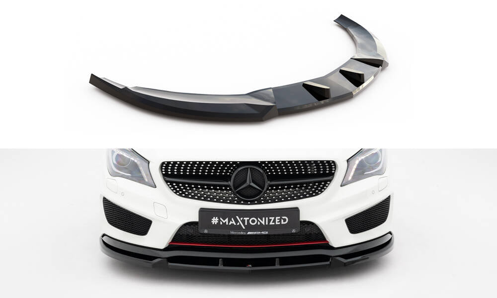 Street+ Spoilerlippe Front Ansatz passend für Mercedes-Benz CLA AMG-Line C117 schwarz Hochglanz – Ansicht 2