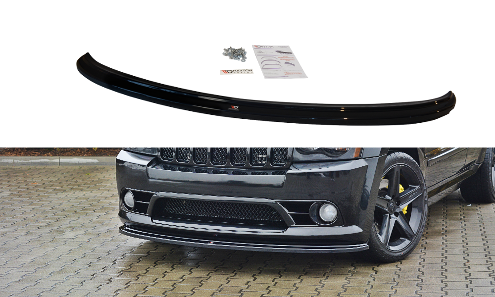 Street+ Spoilerlippe Front Ansatz V.1 passend für JEEP GRAND CHEROKEE WK STR8 schwarz Hochglanz – Ansicht 2