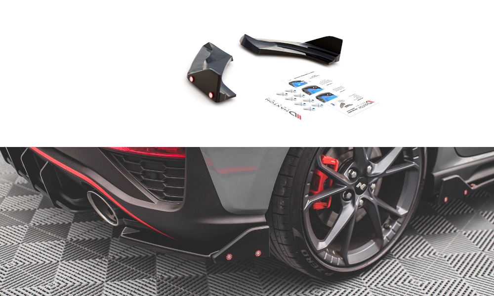 Heck Ansatz Flaps Diffusor V.1 + Flaps passend für Hyundai I30 N Hatchback Mk3 Facelift – Ansicht 2