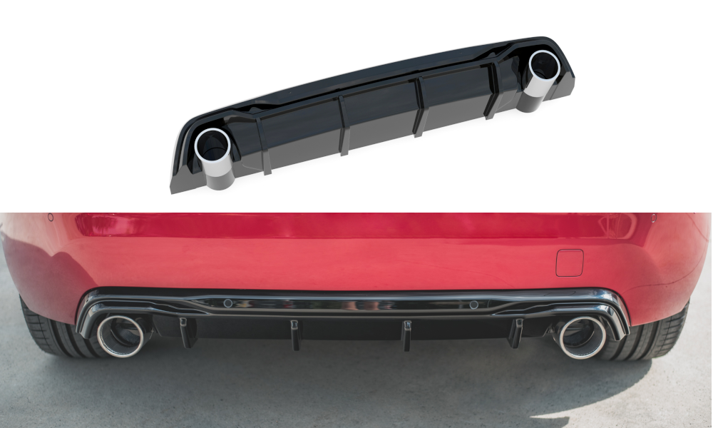 Diffusor Heck Ansatz + Endrohre passend für Peugeot 308 GT Mk2 Facelift – Ansicht 2