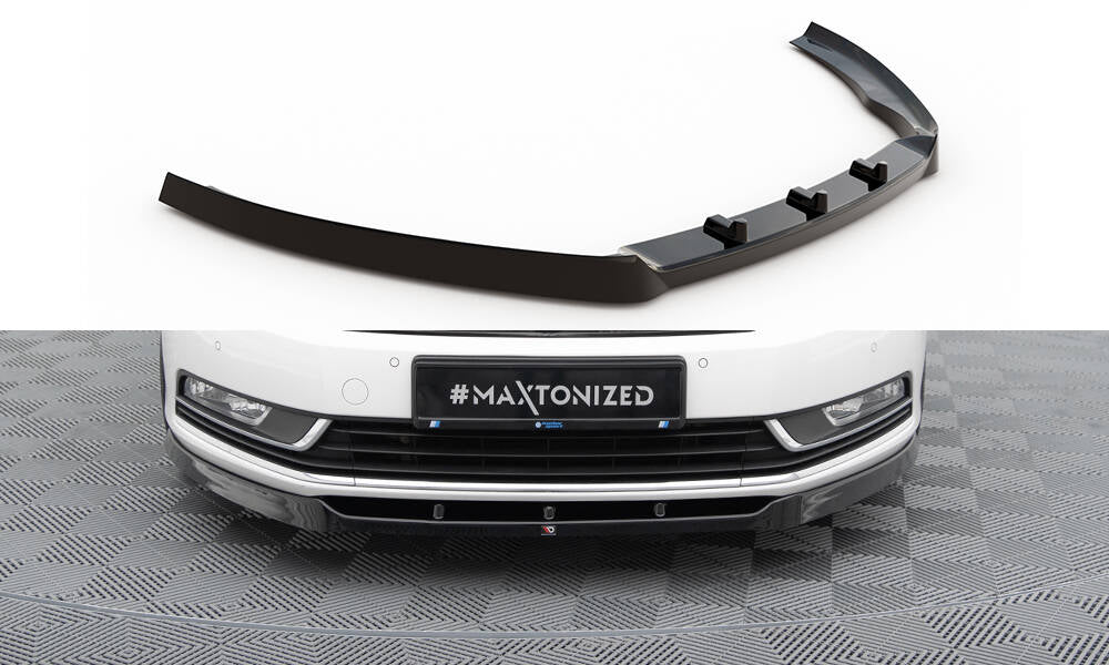 Street+ Spoilerlippe Front Ansatz V.1 passend für VW Passat B7 schwarz Hochglanz – Ansicht 2