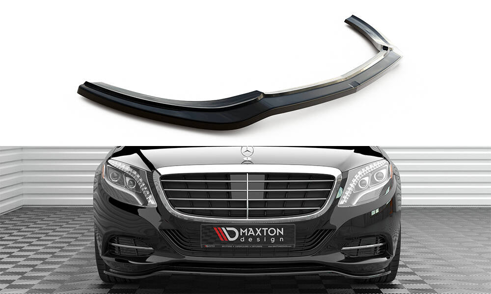 Street+ Spoilerlippe Front Ansatz V.1 passend für Mercedes-Benz S W222 schwarz Hochglanz – Ansicht 2