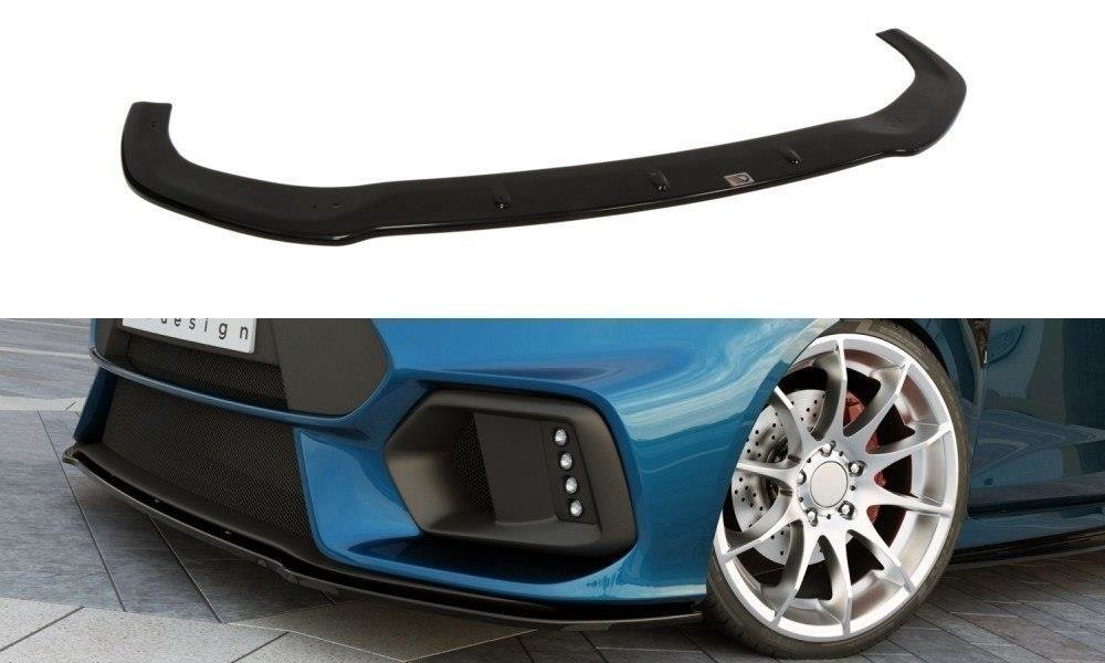 Street+ Spoilerlippe Front Ansatz passend für (Focus RS Look Stoßstange) Ford Fiesta Mk7 FL  schwarz Hochglanz – Ansicht 2