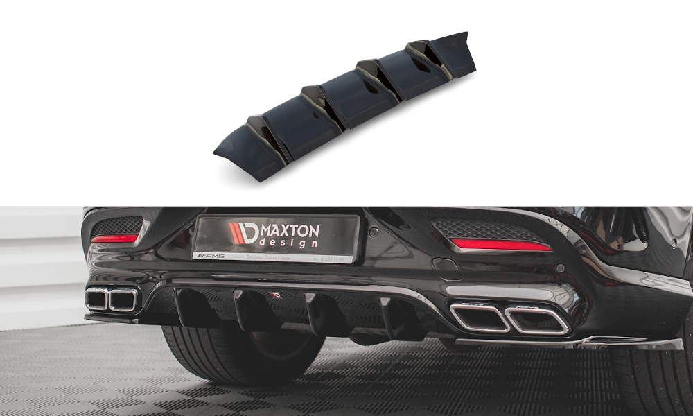 Diffusor Heck Ansatz passend für Mercedes-Benz GLE Coupe 63 AMG C292 schwarz Hochglanz – Ansicht 2