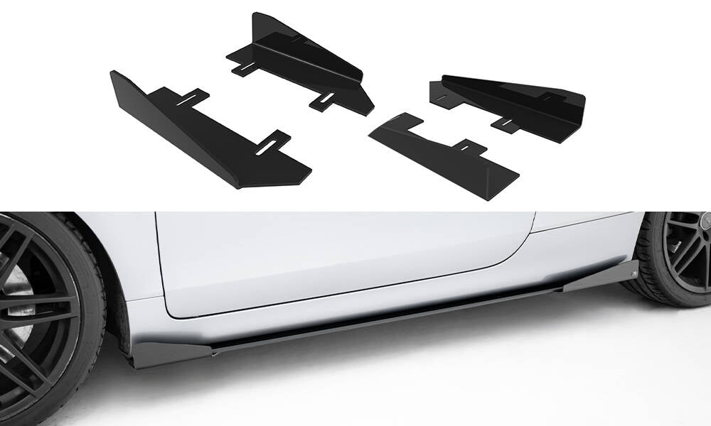 Seitenschweller Flaps passend für Audi TT S / TT S-Line 8J Facelift schwarz Hochglanz – Ansicht 2