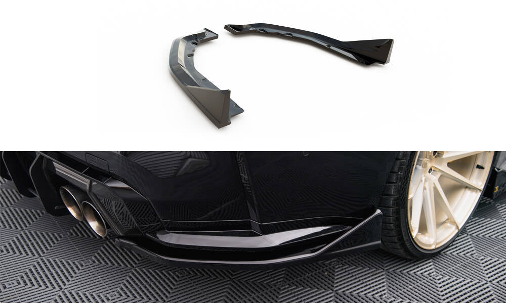 Heck Ansatz Flaps Diffusor V.4 passend für BMW M4 G82 / G82 Facelift schwarz Hochglanz – Ansicht 2