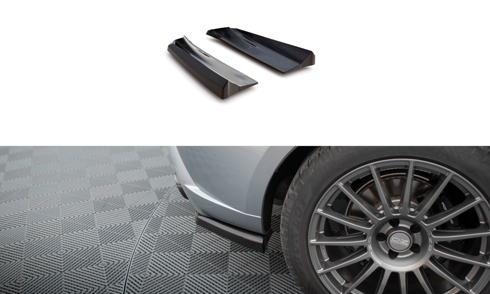 Heck Ansatz Flaps Diffusor passend für Porsche Macan Mk1 Facelift 2 schwarz Hochglanz – Ansicht 2