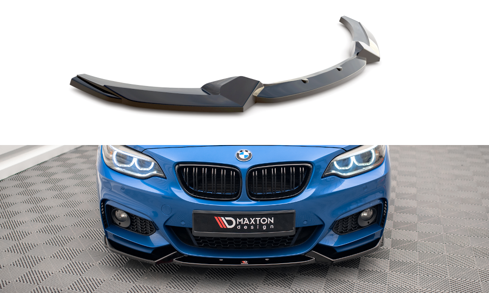 Street+ Spoilerlippe Front Ansatz V.2 passend für BMW 2 M-Paket F22 schwarz Hochglanz – Ansicht 2