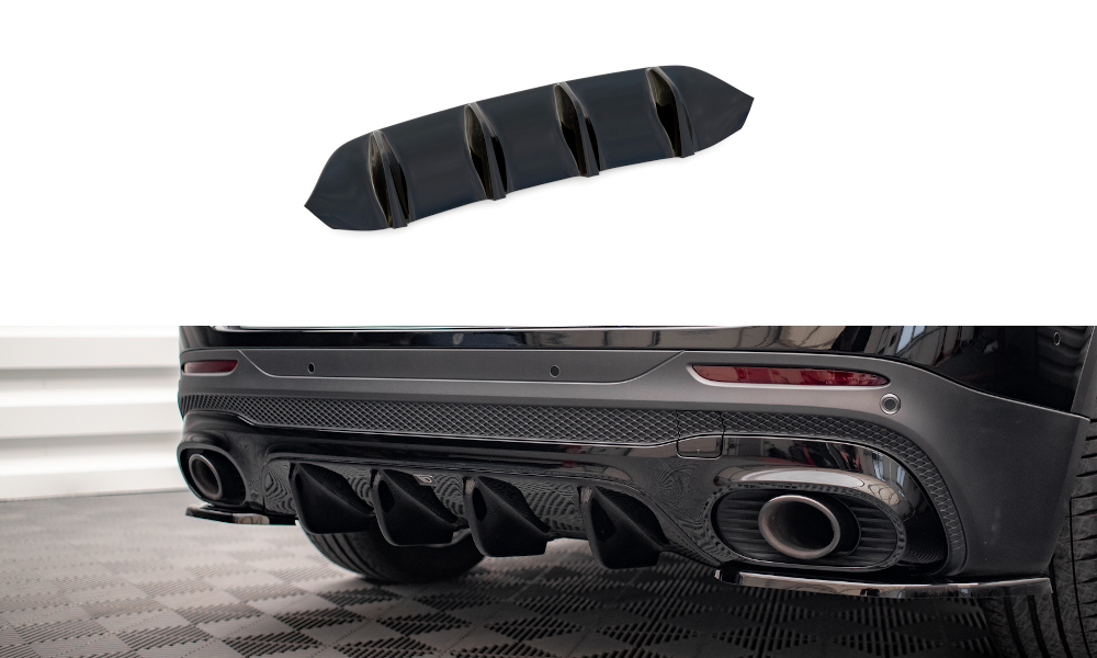 Diffusor Heck Ansatz passend für Mercedes-AMG GLB 35 / AMG-Line X247 schwarz Hochglanz – Ansicht 2