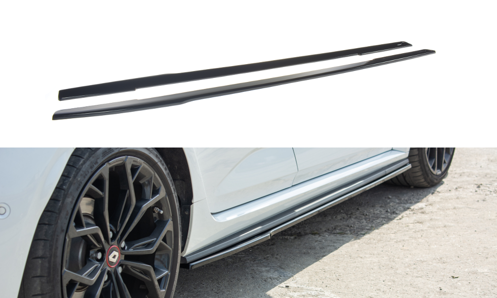Street+ Seitenschweller Leisten passend für Renault Megane IV RS schwarz Hochglanz – Ansicht 2