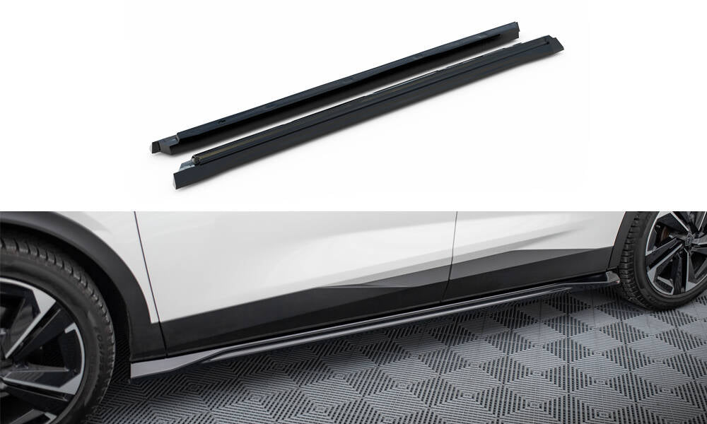 Street+ Seitenschweller Leisten passend für Peugeot 408 Mk1 schwarz Hochglanz – Ansicht 2