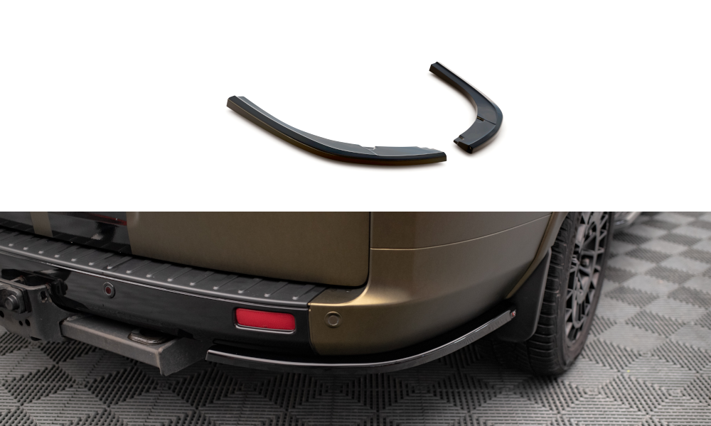 Heck Ansatz Flaps Diffusor passend für Ford Tourneo Custom Mk1 Facelift schwarz Hochglanz – Ansicht 2