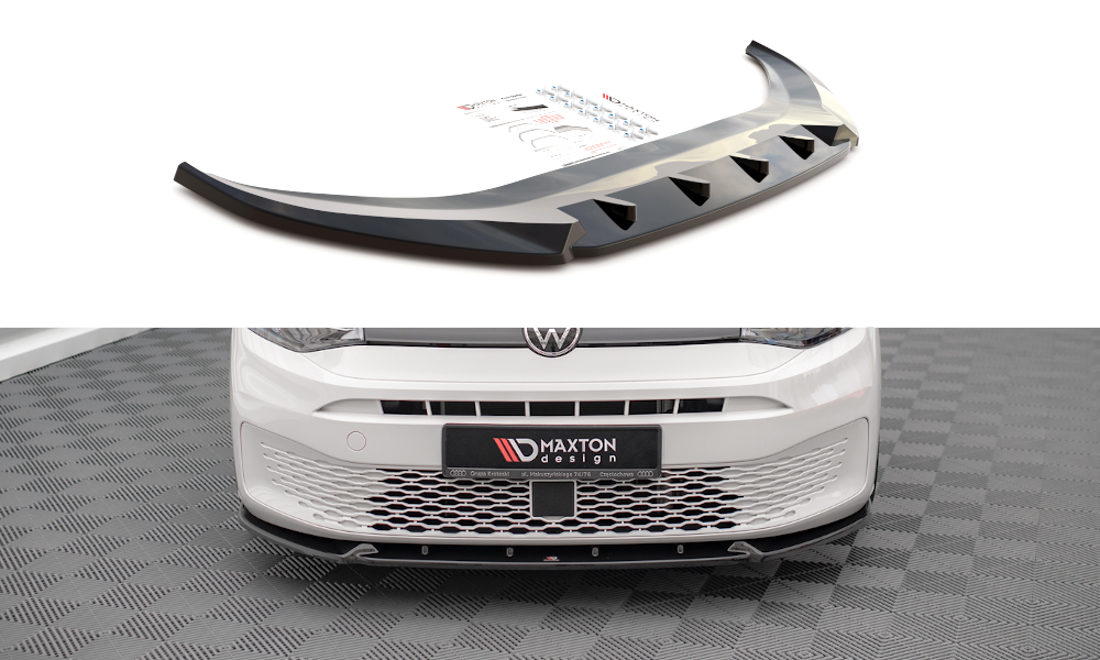 Street+ Spoilerlippe Front Ansatz V.2 passend für VW Caddy Mk5 schwarz Hochglanz – Ansicht 2