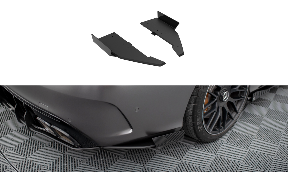 Street Pro Heck Ansatz Flaps Diffusor + Flaps passend für Mercedes-AMG C63 Limousine / Kombi W205 Facelift schwarz Hochglanz – Ansicht 2