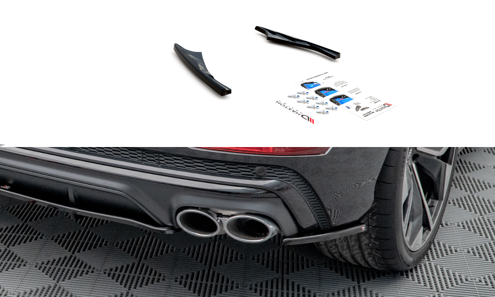 Heck Ansatz Flaps Diffusor passend für Audi SQ8 Mk1 schwarz Hochglanz – Ansicht 2
