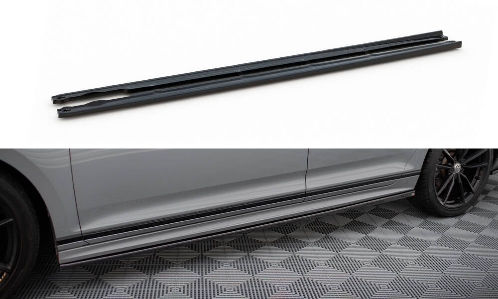 Street+ Seitenschweller Leisten passend für VW Passat R-Line B8 Facelift schwarz Hochglanz – Ansicht 2