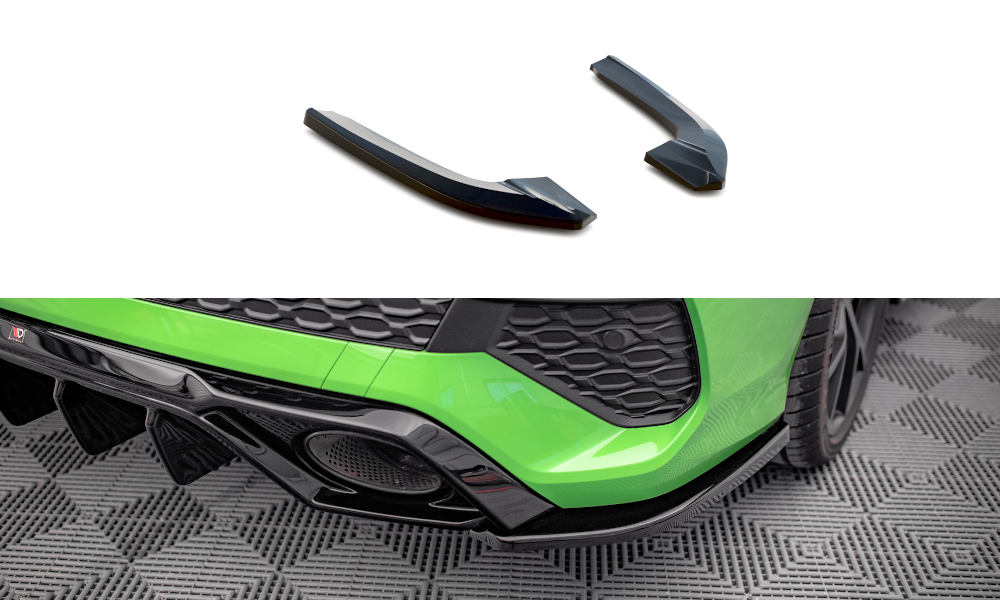 Heck Ansatz Flaps Diffusor passend für Audi RS3 Limousine 8Y schwarz Hochglanz – Ansicht 2